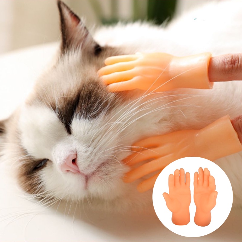 可愛的棕櫚形橡膠手指套玩具,適合與貓小貓一起玩耍