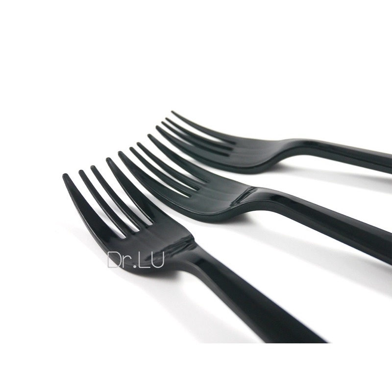 🌏台灣製造🌏 PP 黑色塑膠叉子 環保餐具 免洗餐具 西餐叉 塑膠叉