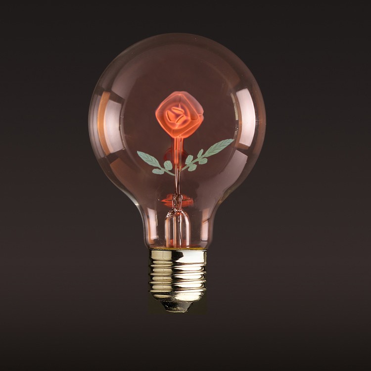 愛迪生燈泡 造型燈泡 玫瑰花裝飾燈泡 E27 1.5W 110-220V 復古燈泡 鎢絲燈泡