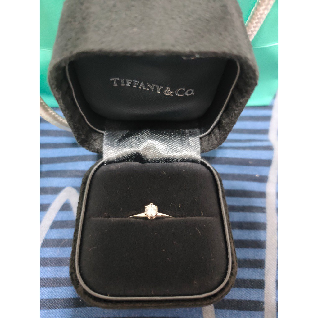 Tiffany 18分 六爪 求婚鑽戒 鑽石 戒指