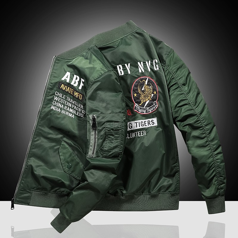 現貨 字母刺繡經典款飛行外套原宿風港風棒球服外套男ma1飛行外套宇航員工裝外套空軍壹號夾克防風防水材質機車外套 蝦皮購物