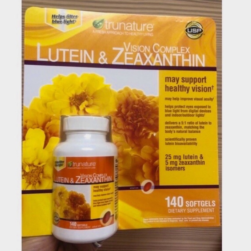 【現貨】美國 Trunature Lutein &amp; Zeaxanthin 視力保健 葉黃素 玉米黃質140顆 最新效期