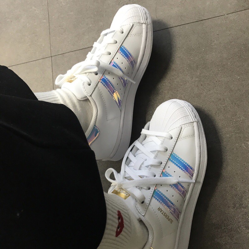 Poco韓國代購 Adidas Superstar W Fx7565 貝殼鞋鐳射仙度瑞拉配色韓國正品女生限定 蝦皮購物