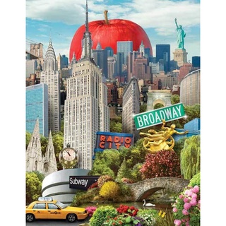 928PZ 1000片美國進口拼圖 WH 繪畫風景 城市 美國 紐約大蘋果