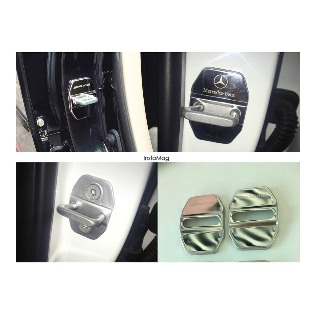 M-Benz 賓士 奔馳 門鎖扣蓋 A級 B級 C級 Cla E級 S級 不銹鋼鎖扣蓋 門鎖保護蓋 4入