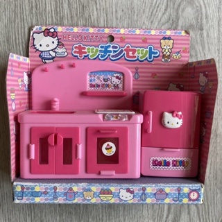 廚房系列玩具：正版Sanrio Kitty美味廚房組（料理臺水槽烤箱+冰箱）