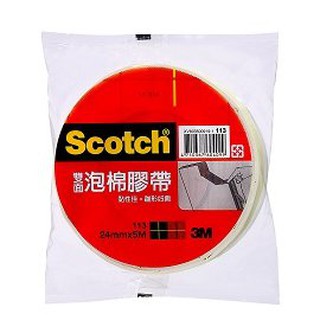 【茂松文具鋪】M Scotch 113 雙面泡棉膠帶(mm*5M)