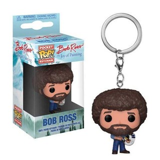 Funko Pop 鑰匙扣 Bob Ross 繪畫的喜悅模型娃娃玩具