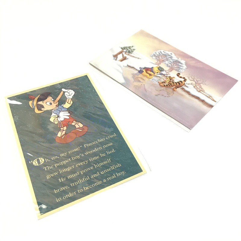 DISNEY 迪士尼 小木偶 小熊維尼 跳跳虎 明信片 卡片 小卡 紀念品 日本 正版