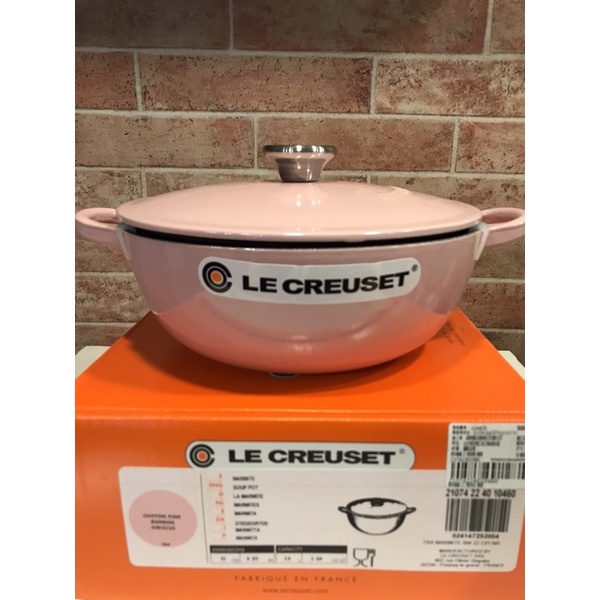 法國🇫🇷 Le Creuset 酷彩法廚 （雪紡粉）22公分 媽咪鍋 鋼頭黑琺瑯圓鍋 燉鍋 全新免運費