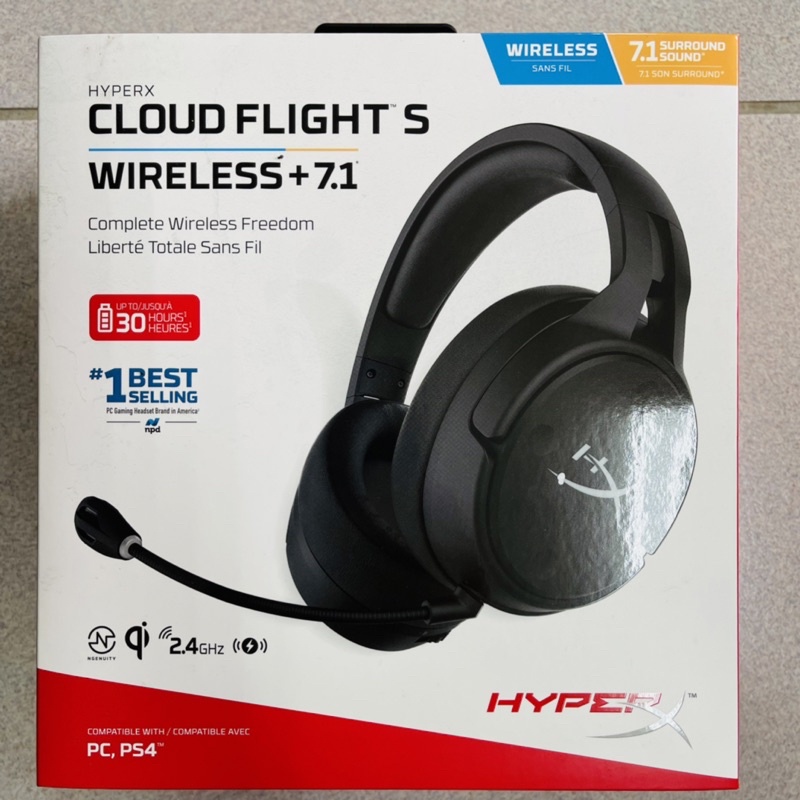 金士頓 HyperX Cloud Flight S 2.4G 無線電競耳機 HX-HSCFS-SG/WW