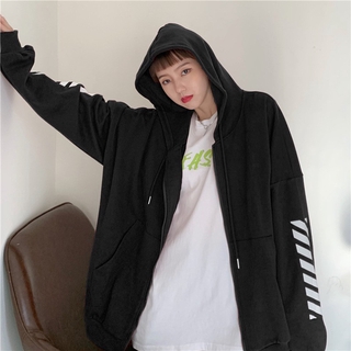 蔓莎💞棉質連帽衛衣女寬松韓版2025秋季長袖ins潮bf薄款拉鏈開衫外套女