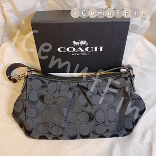 COACH 黑色經典花色手提包（🎁附原廠紙盒及紙袋 ）| 手拿包 水餃包 肩揹包 coach 黑白 經典