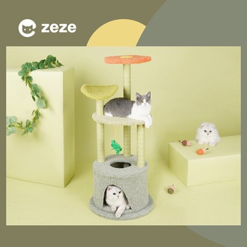 Pet 現貨艾朵拉花屋貓爬架貓樹貓窩一體貓跳臺通天柱多功能爬架貓架寵物用品 蝦皮購物