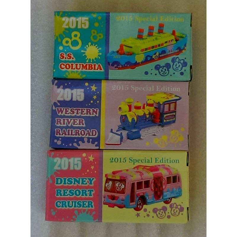 TOMICA 2015 東京迪士尼樂園 新年一月限定 巴士+火車頭+船等一套3台
