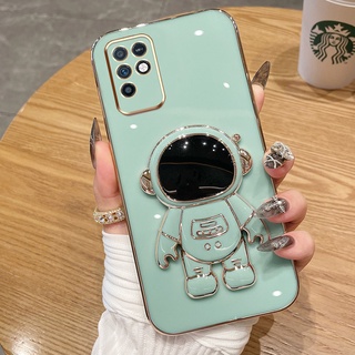 Infinix Note 10 X693 Macaron 顏色帶高階宇航員支架的豪華電鍍手機殼