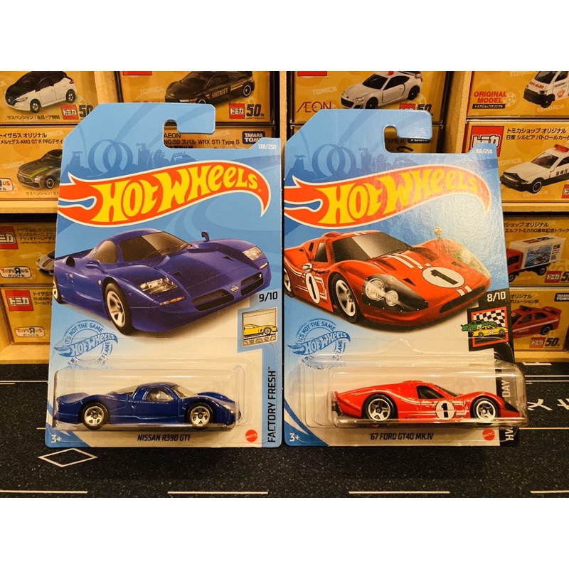 風火輪 HotWheels 普卡 Nissan R390 GTI 藍色 FORD GT40 MK 紅色 全新吊卡未拆