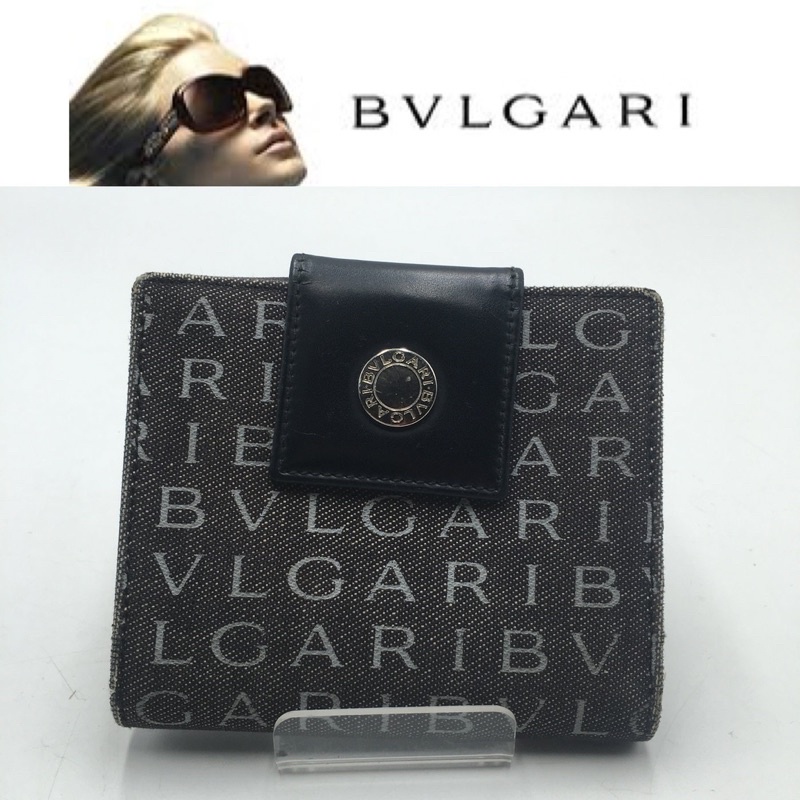 二手真品 BVLGRI 寶格麗 扣式短夾 皮夾 經典LOGO G174