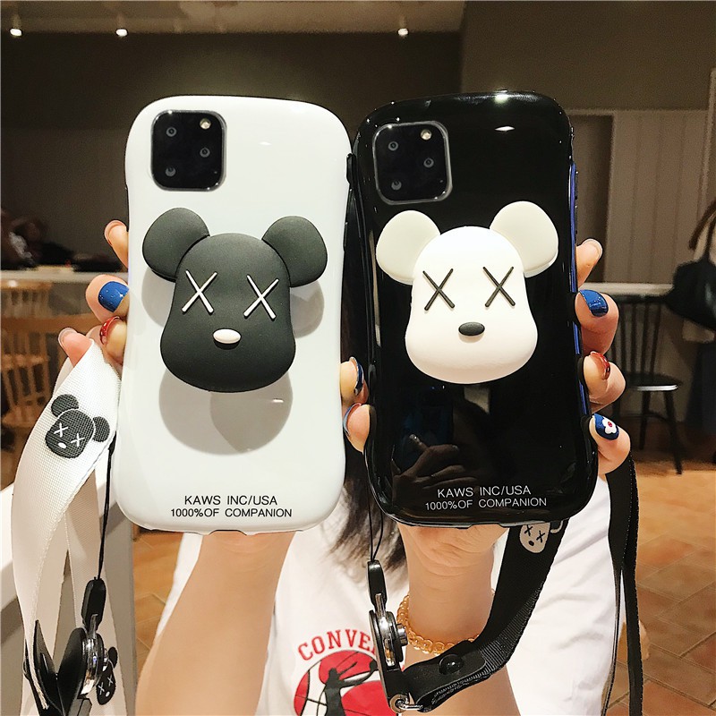 潮牌kaws暴力熊手機殼iphone11pro Max蘋果11卡通7p 8plus硅膠套r 蝦皮購物
