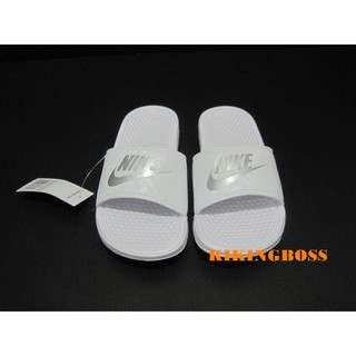 NIKE WMNS BENASSI 運動拖鞋 菱格 輕量 白色 343881-102