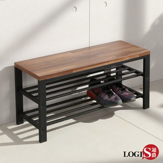 LOGIS 工業風穿鞋椅 BB02玄關椅 椅子 椅凳 二層鞋架 收納架 穿鞋櫃 鞋架 收納架 鞋盒
