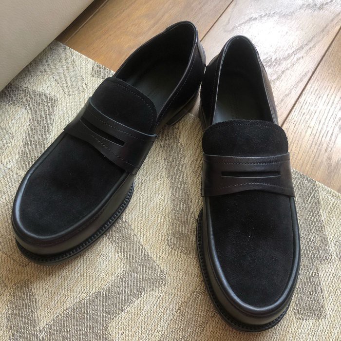 全新正品[BOTTEGA VENETA]BV 黑色 雙材質 皮鞋 SIZE 43