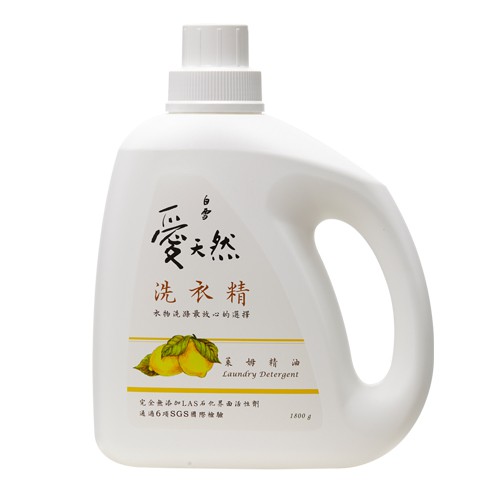 白雪-愛天然洗衣精(萊姆) (1800g) 抗敏親膚 洗淨柔軟 滾筒洗衣 除菌除臭 萊姆 低泡沫