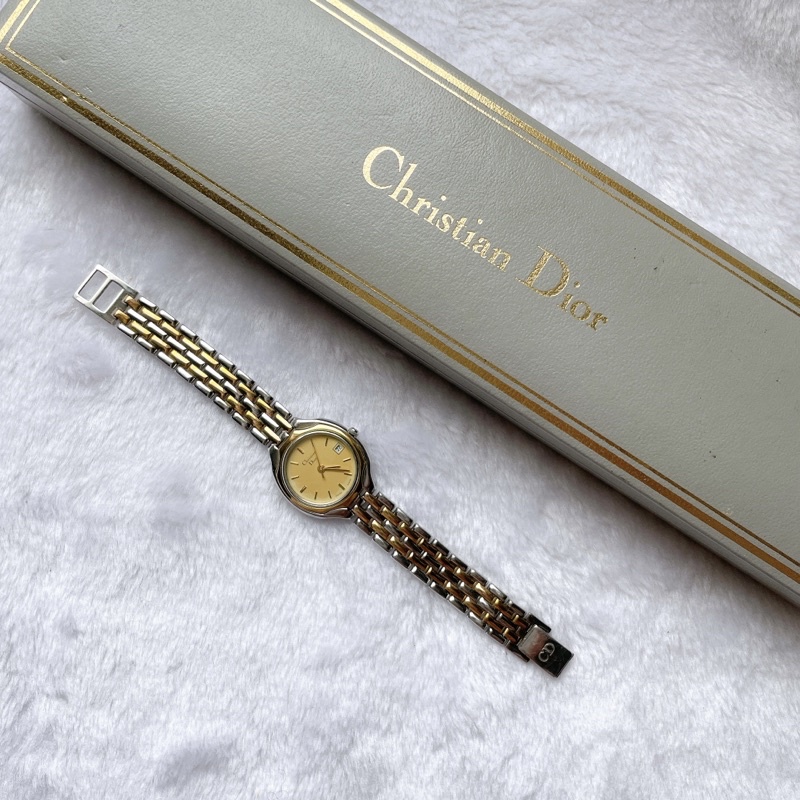 日本二手正品迪奧Dior半金日誌型古董錶 Dior古董錶 Dior錶 Dior手錶 Dior配件