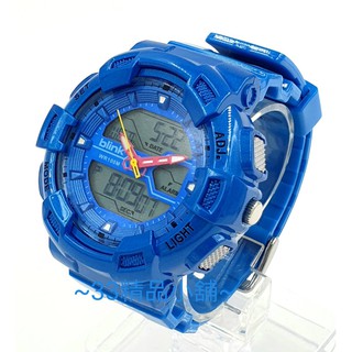 ~33精品小舖~ JAGA 捷卡 Blink AD0935 雙顯 多功能 電子錶 防水電子錶 雙時間 藍色