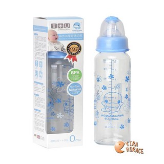 KU KU 酷咕鴨晶亮加厚玻璃奶瓶240ML 附防脹氣奶嘴 新生兒寶寶適用 5847 HORACE