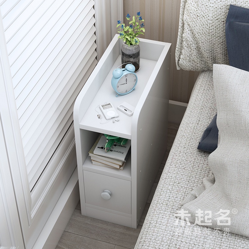 【自然家居】超窄簡易款床頭櫃20小尺寸25夾縫30小型40cm小戶型迷你床邊櫃M42