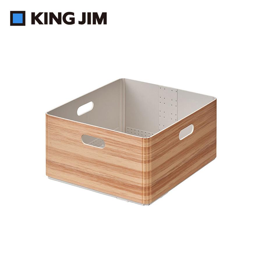KING JIM Kiini木質風格折疊收納箱/ M/ 自然棕 eslite誠品