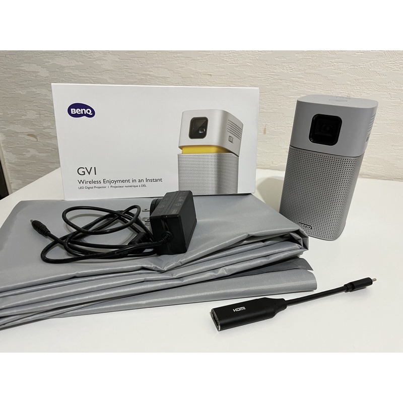 BenQ LED無線行動投影機 GV1(附HDMI轉接)（贈金屬抗光布幕）
