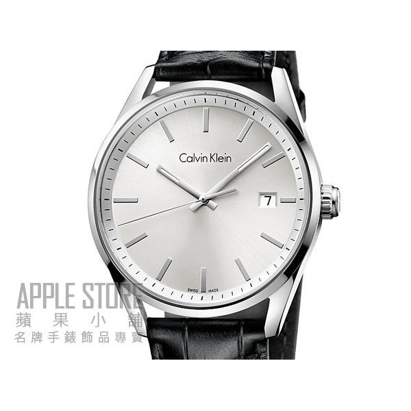 【蘋果小舖】 CK Calvin Klein 凱文克萊日期皮帶男錶-銀白 # K4M211C6