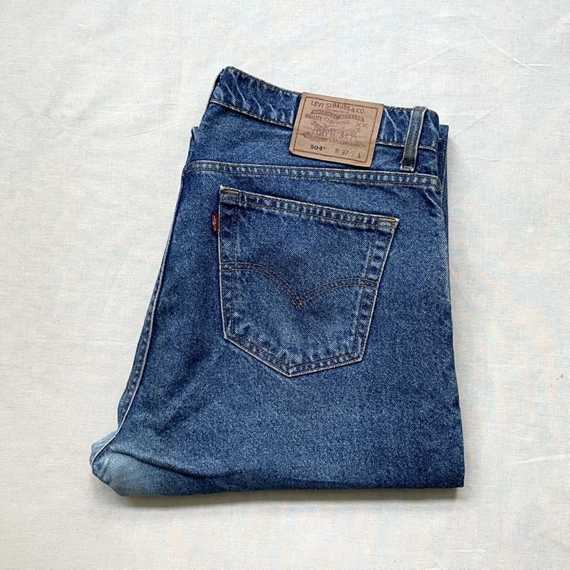 澳洲製造 90s Levi’s 504 Stone Wash Denim 純棉斜紋牛仔布 直筒牛仔褲 vintage古著
