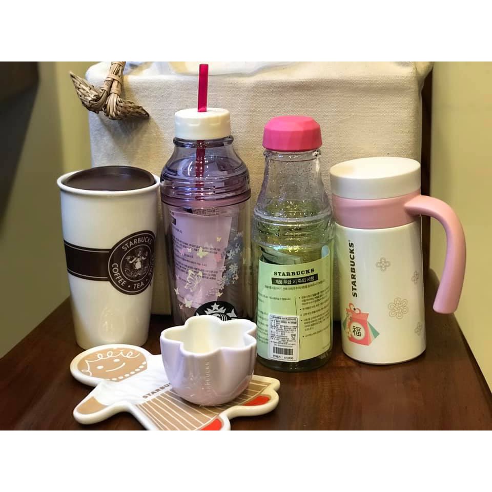 (韓國)Starbucks 星巴克--保溫杯 冷水瓶 人型盤 小花馬克杯