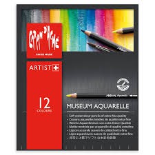 瑞士CARAN D'ACHE卡達MUSEUM AQUARELLE 博物館級 水性色鉛筆-12色 標準色
