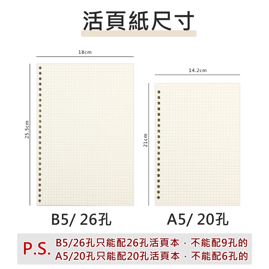 台灣出貨 B5 26孔a5 孔空白點陣橫線方格康乃爾透明磨砂霧面活頁本無印風活頁夾活頁紙活頁替芯 蝦皮購物