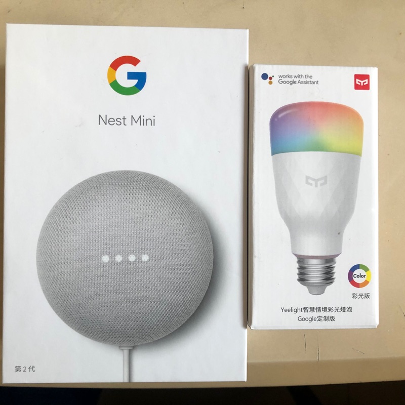 Google nest mini 2 送Yeelight智慧情境彩色燈泡