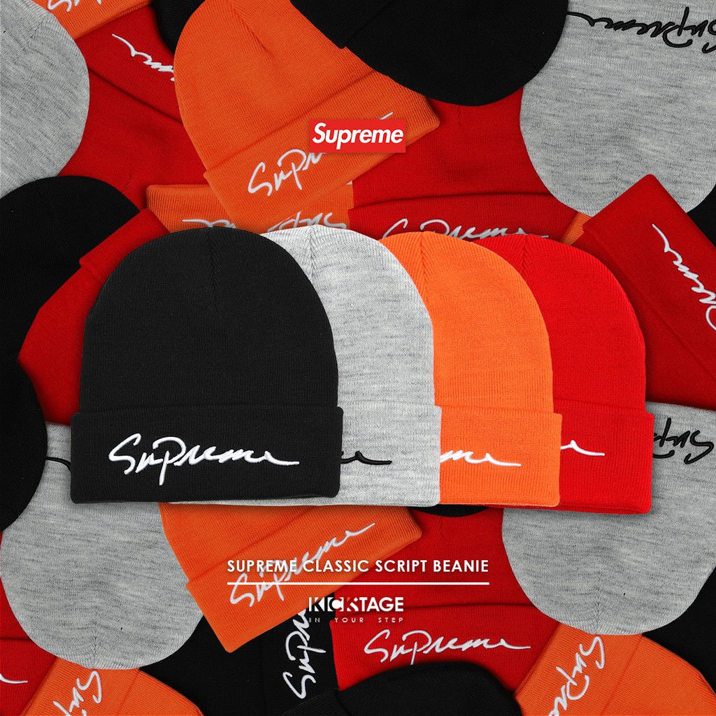 supreme classic script beanie