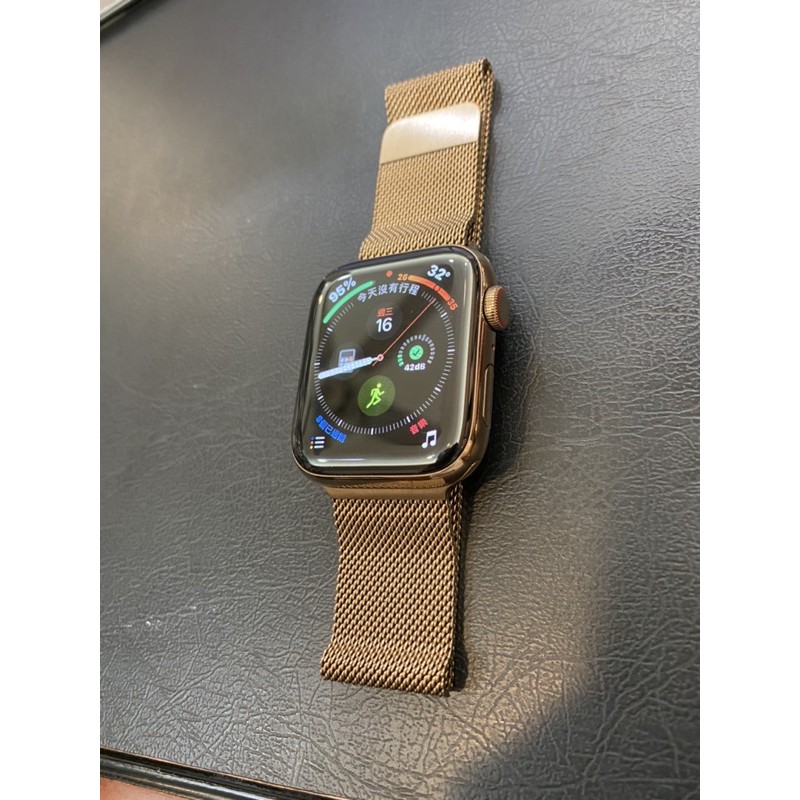 【限時45折】8成新 金色不鏽鋼 Apple watch 4 LTE版44MM台灣公司貨