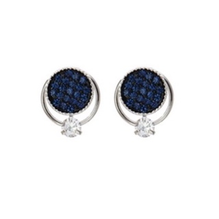 [JiuDuoLan] 女版時尚耳環人造藍寶石耳環簡約銀針耳環