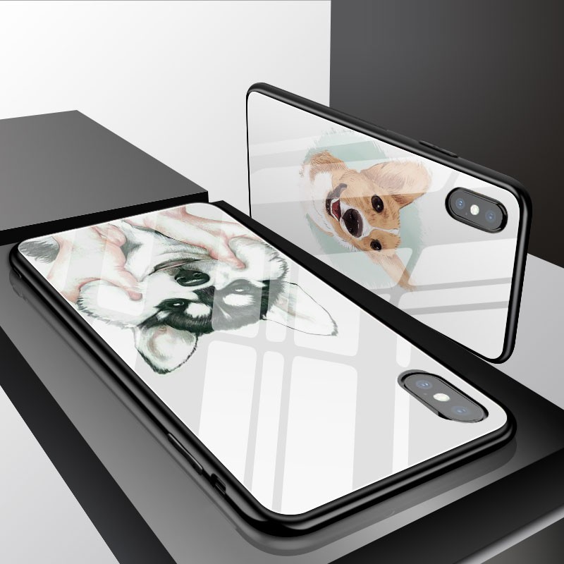 🔥秒出貨🔥IPhoneXS動物系列 寵物造型 玻璃殼 鋼化玻璃手機殼 IPhone6 IPhone7 I8 Plus