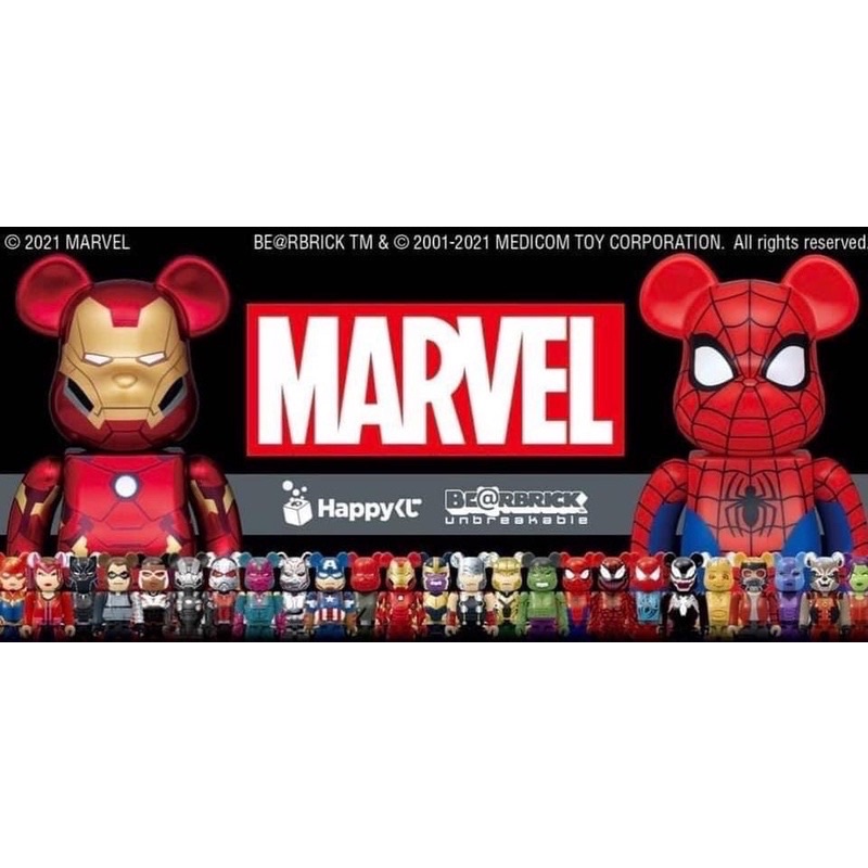 日版Marvel 庫柏力克熊一番賞 BE@RBRICK 漫威 猛毒屠殺 鋼鐵人