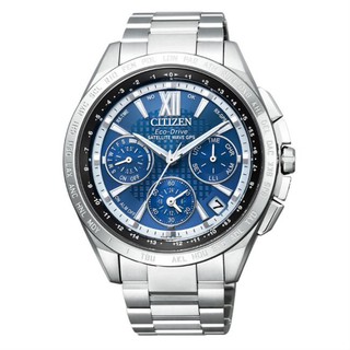 CITIZEN 星辰錶 CC9010-66L 時尚白鈦合金GPS衛星對時光動能腕錶 /藍面 44mm