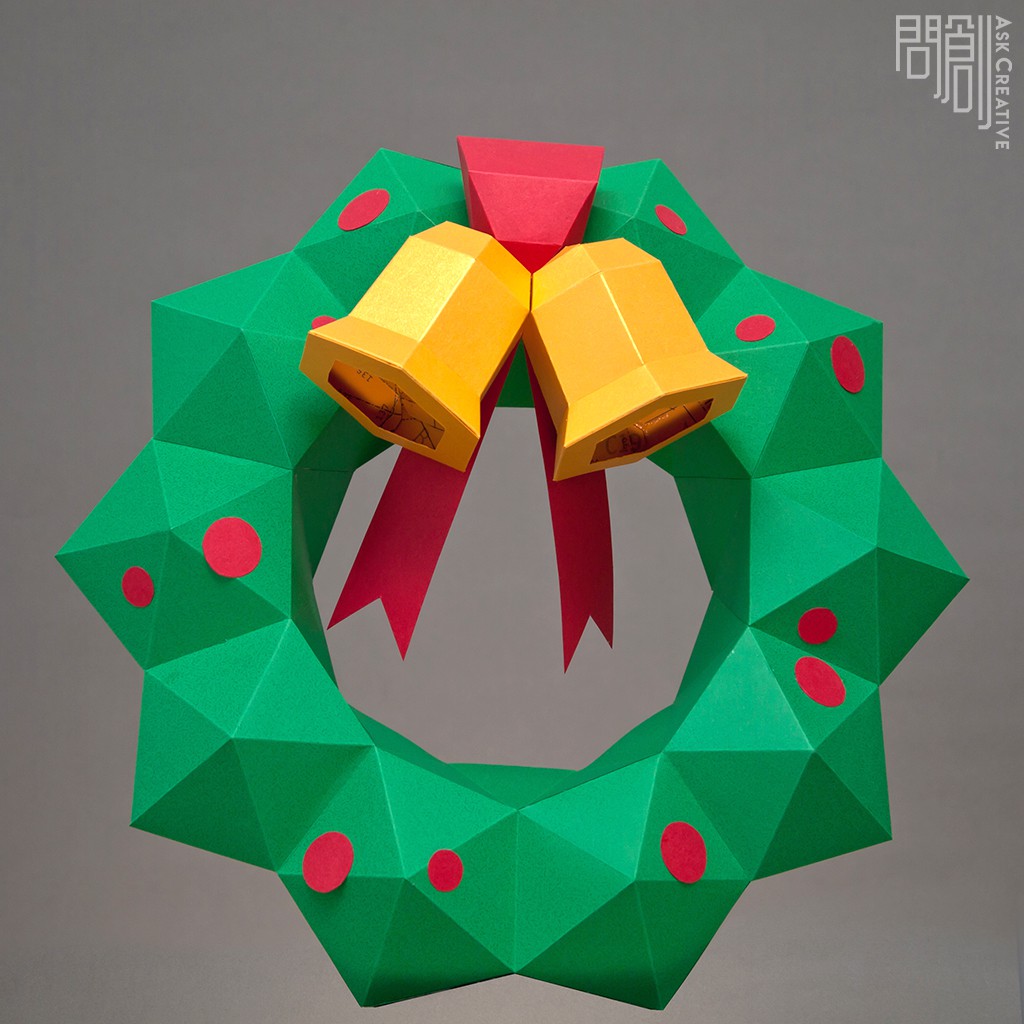 DIY手作3D紙模型擺飾 聖誕節/節慶系列 -槲寄生壁飾