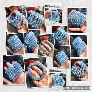 5A 天然冰種 海藍寶 海水藍寶 聚寶盆 手串 手珠 （請看影片，特殊款式，上手超正點🤩）