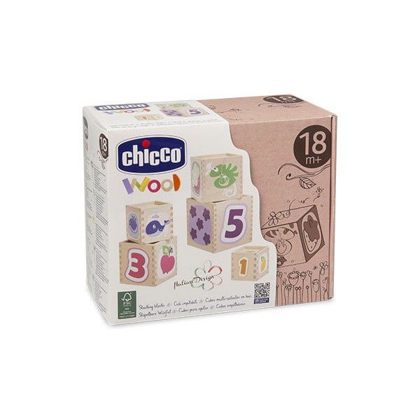 chicco-木製3D立體方塊疊疊樂