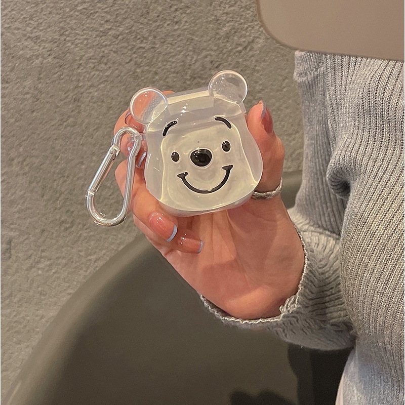 透明立體維尼熊 適用於Airpods Pro保護套 Airpods 3 2 1保護殼 送同款掛飾 蘋果耳機防摔保護殼