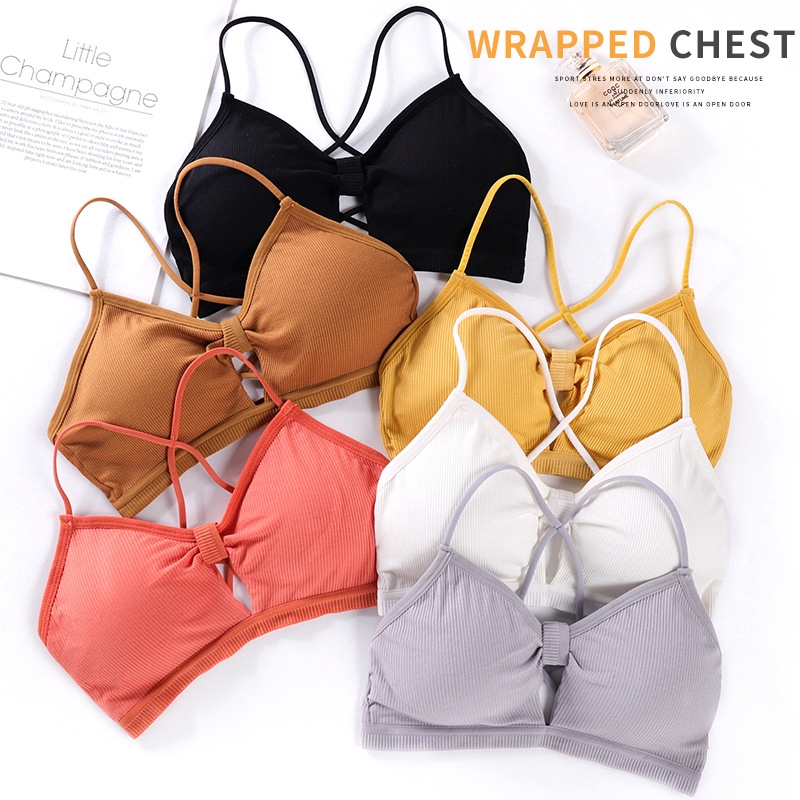 143334 beauty back sling vest underwear female rimless bra